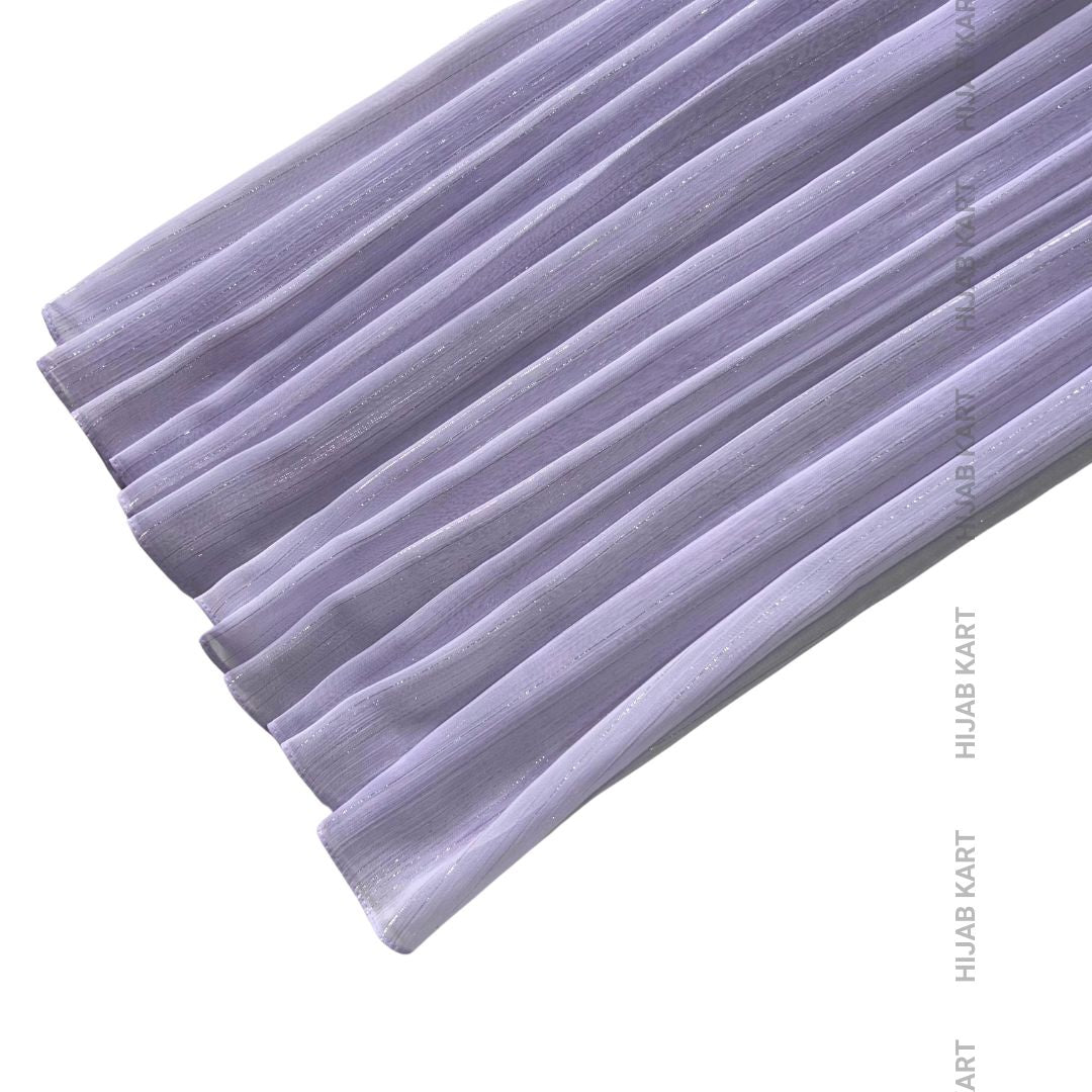 Georgette Shimmer Line Hijab- Lavender