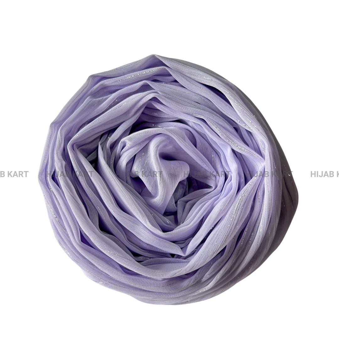 Georgette Shimmer Line Hijab- Lavender