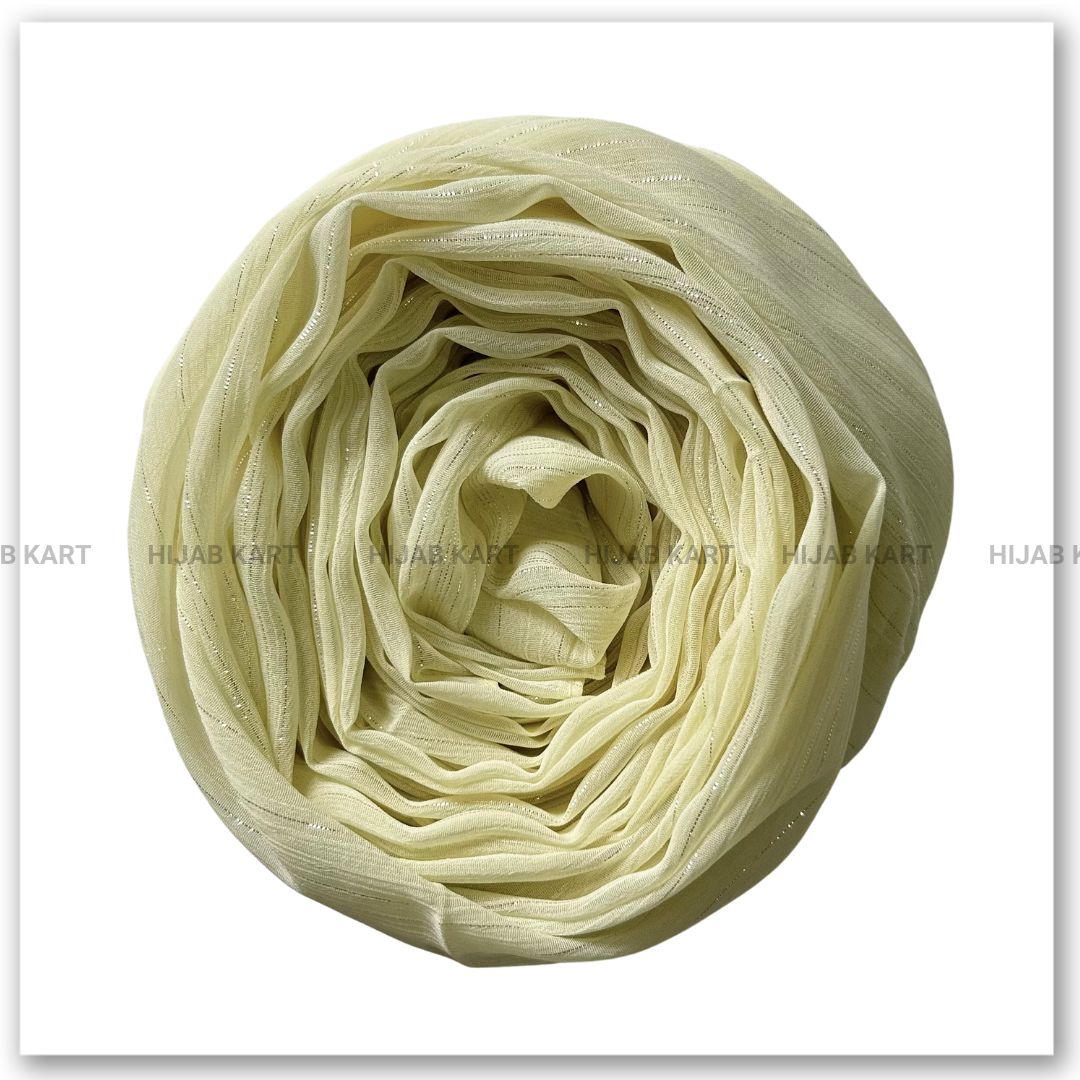 Georgette Shimmer Line Hijab- Yellow