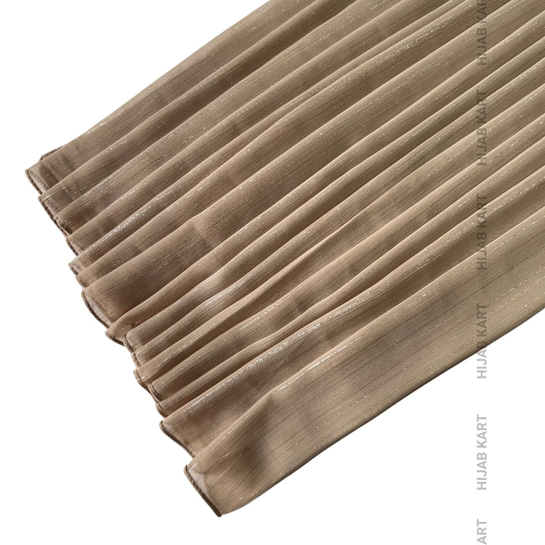Georgette Shimmer Line Hijab- Taupe