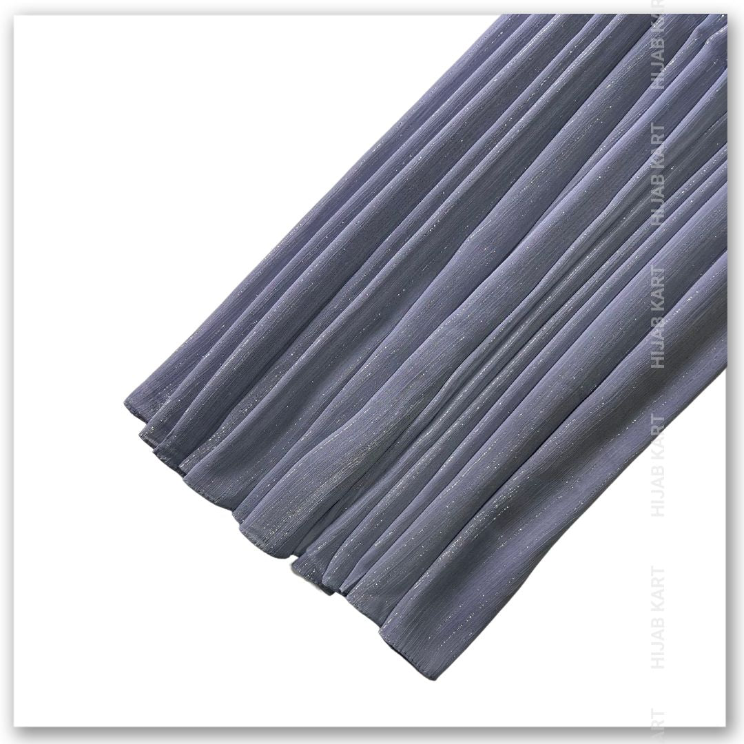 Georgette Shimmer Line Hijab- Bluish Grey