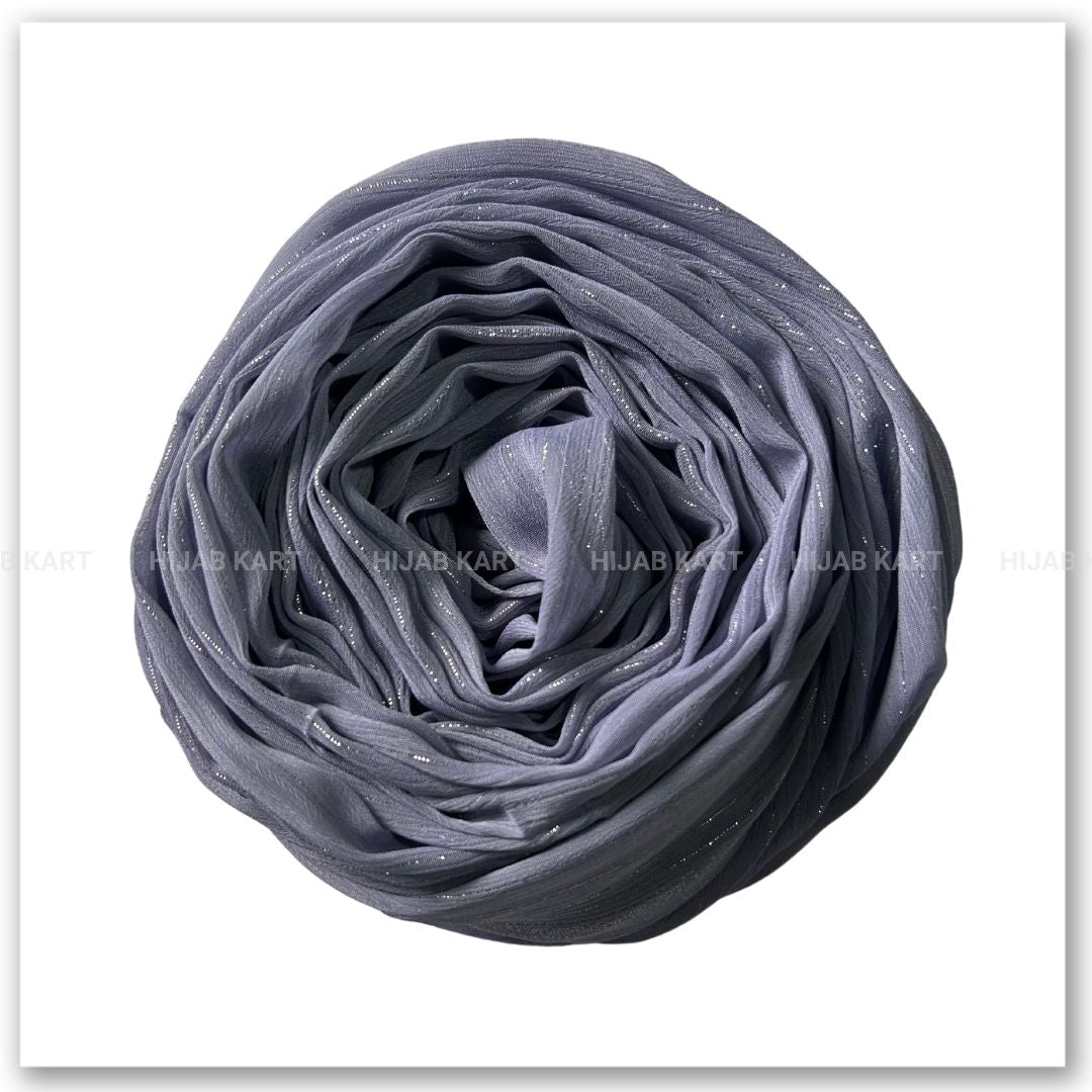 Georgette Shimmer Line Hijab- Bluish Grey