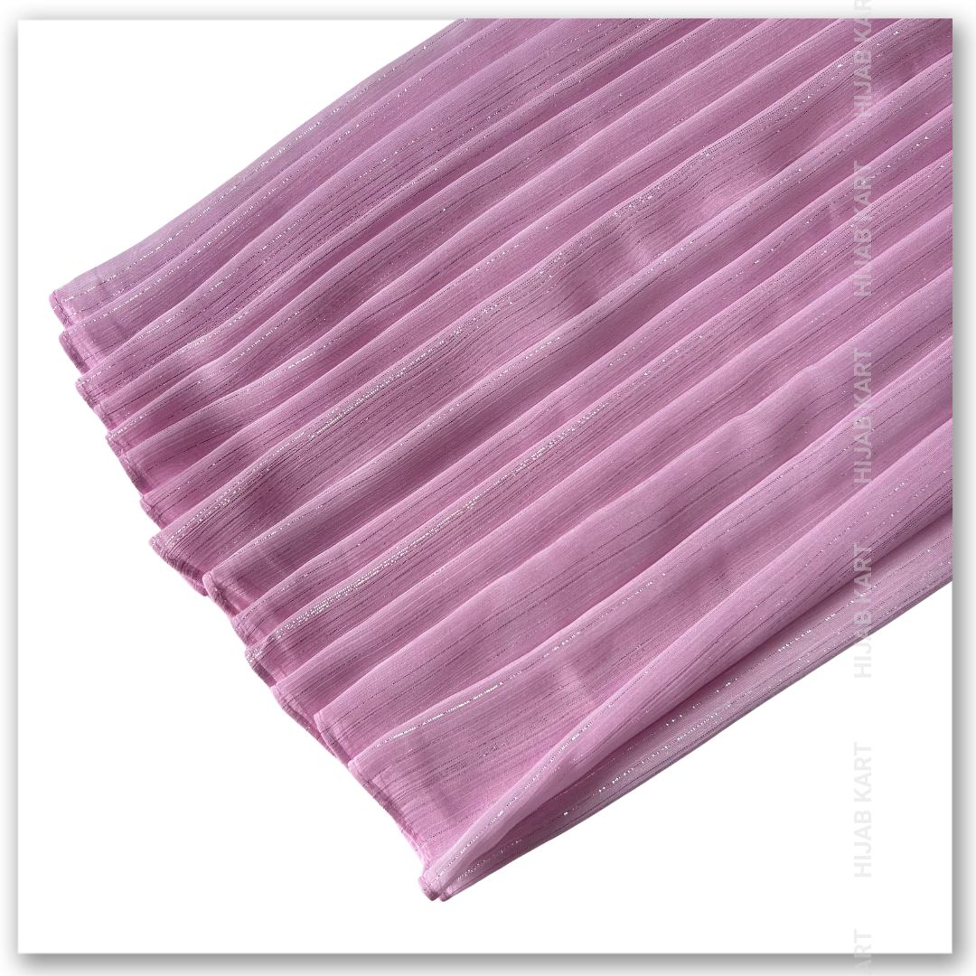 Georgette Shimmer Line Hijab- Taffy Pink
