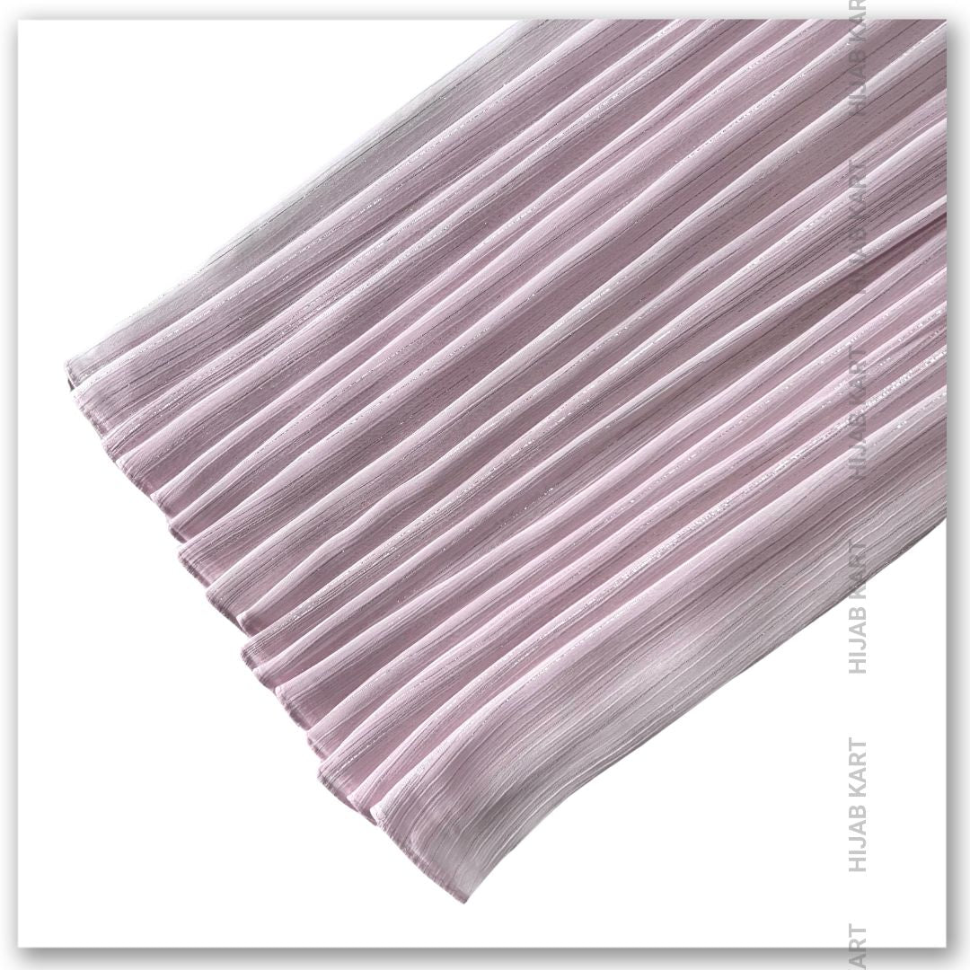 Georgette Shimmer Line Hijab- Pastel Pink