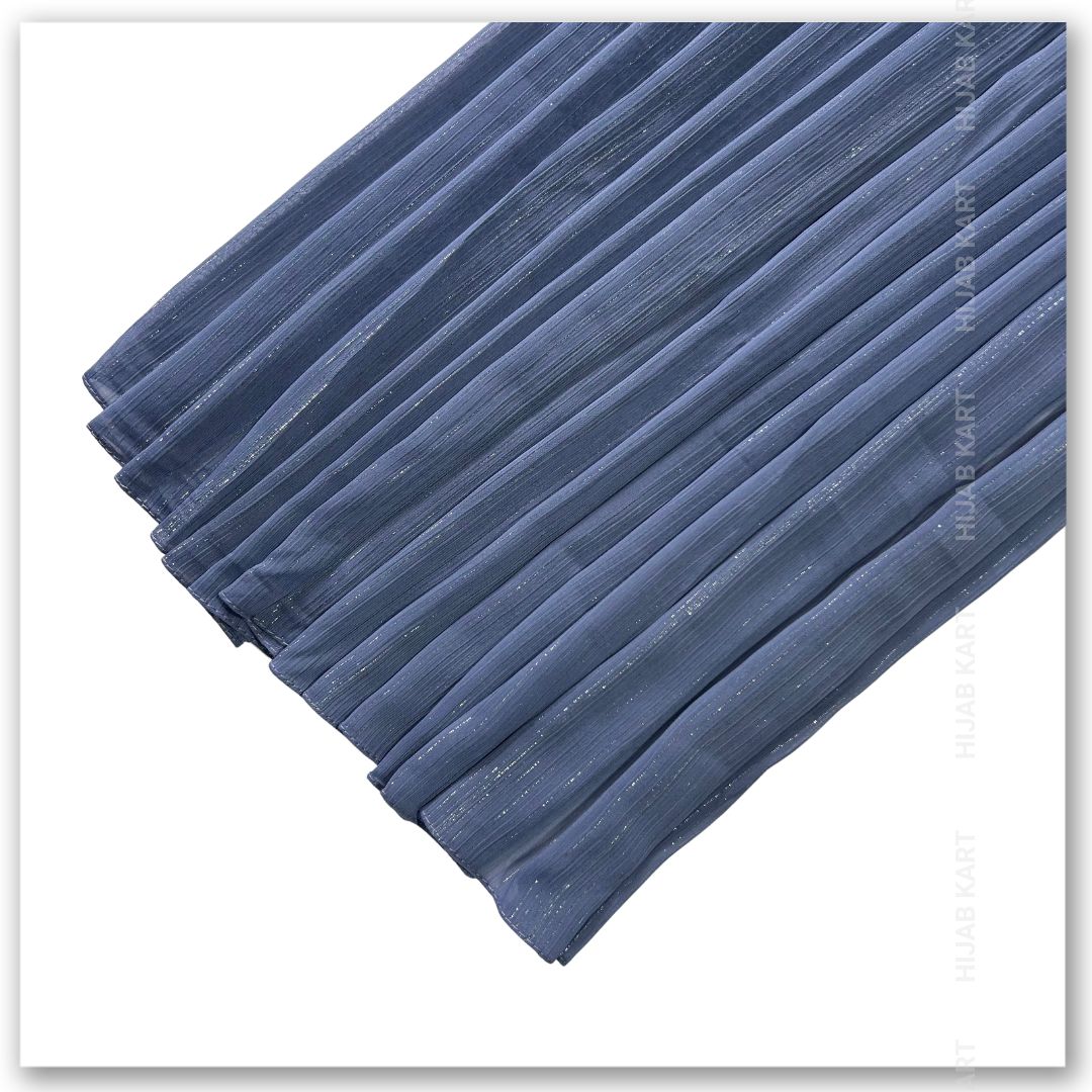 Georgette Shimmer Line Hijab- Cornflower Blue