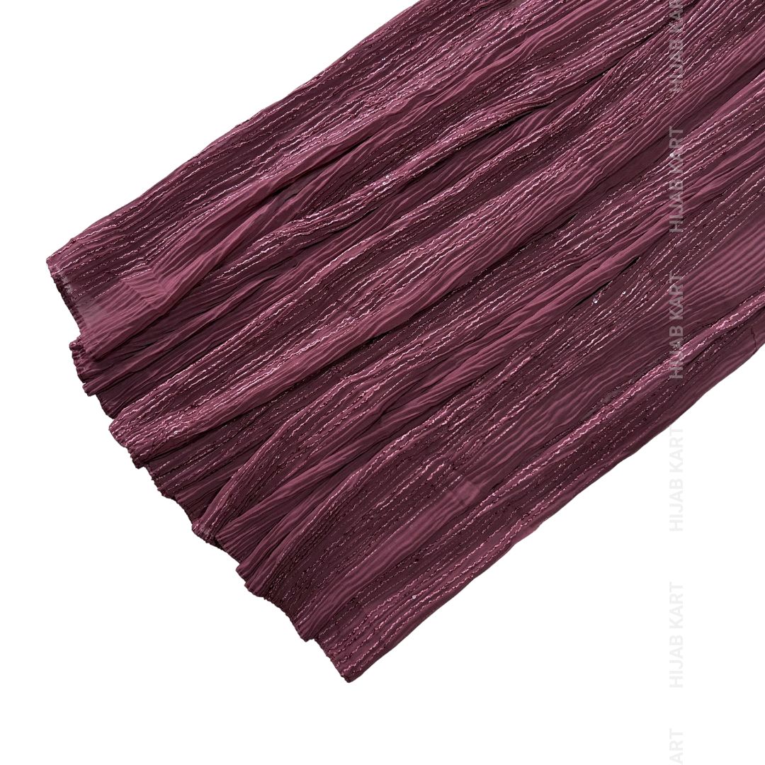 Dark Mauve- Georgette Crushed Sequins Hijab
