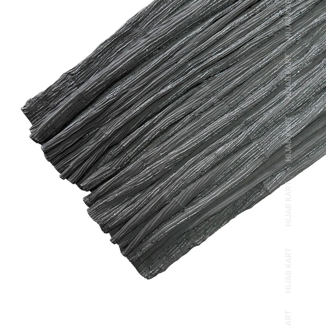 Grey- Georgette Crushed Sequins Hijab