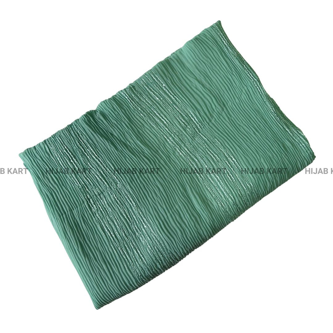 Sea Green- Georgette Crushed Sequins Hijab