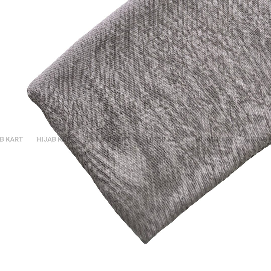 Light Grey-Basketweave Cotton Pleated Hijab