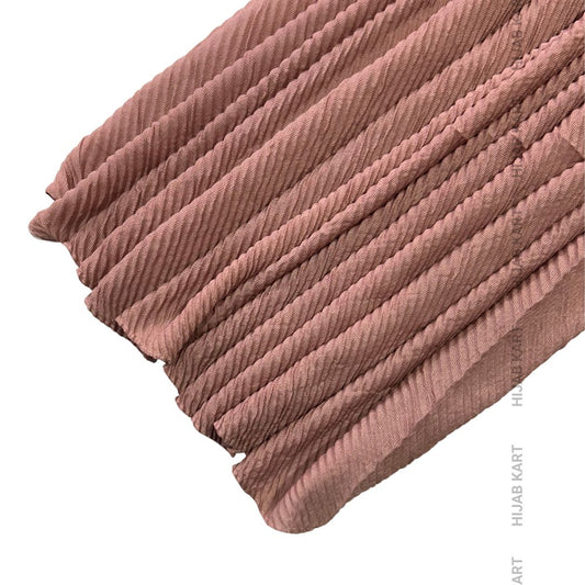Coral Pink-Basketweave Cotton Pleated Hijab