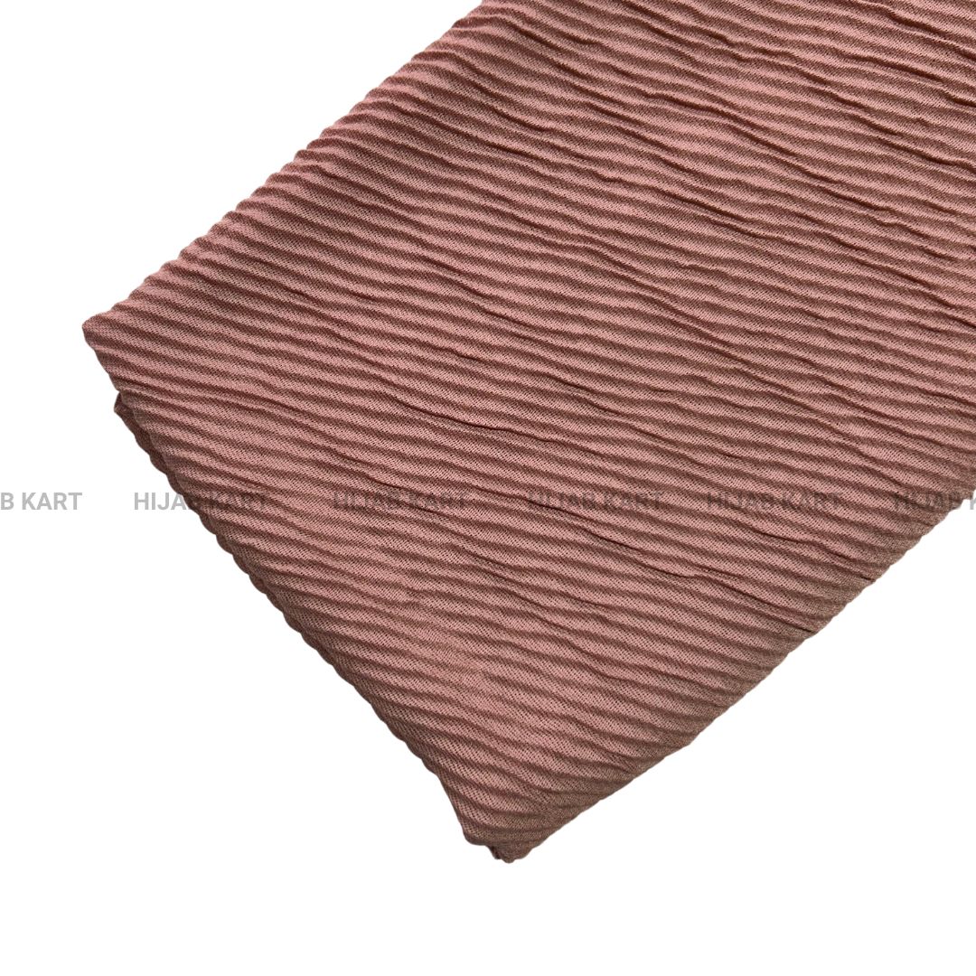 Coral Pink-Basketweave Cotton Pleated Hijab