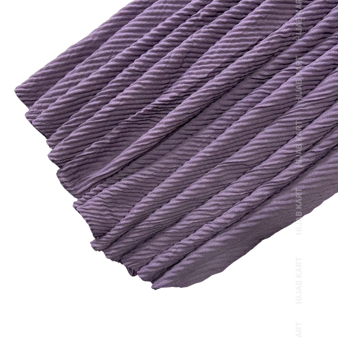 Lavender-Basketweave Cotton Pleated Hijab