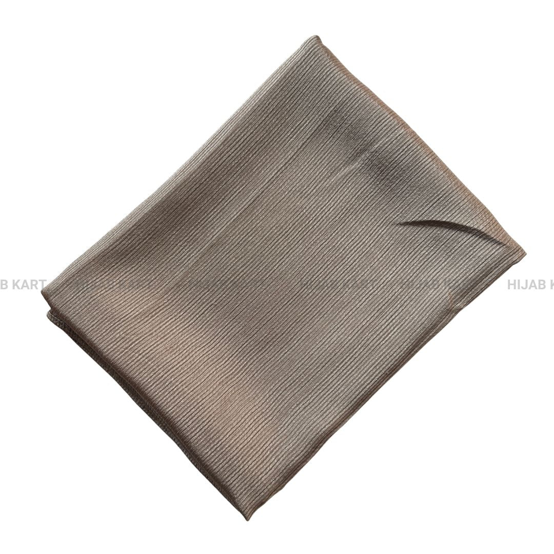 Fossil Grey- Ribbed Caramel Satin Hijab