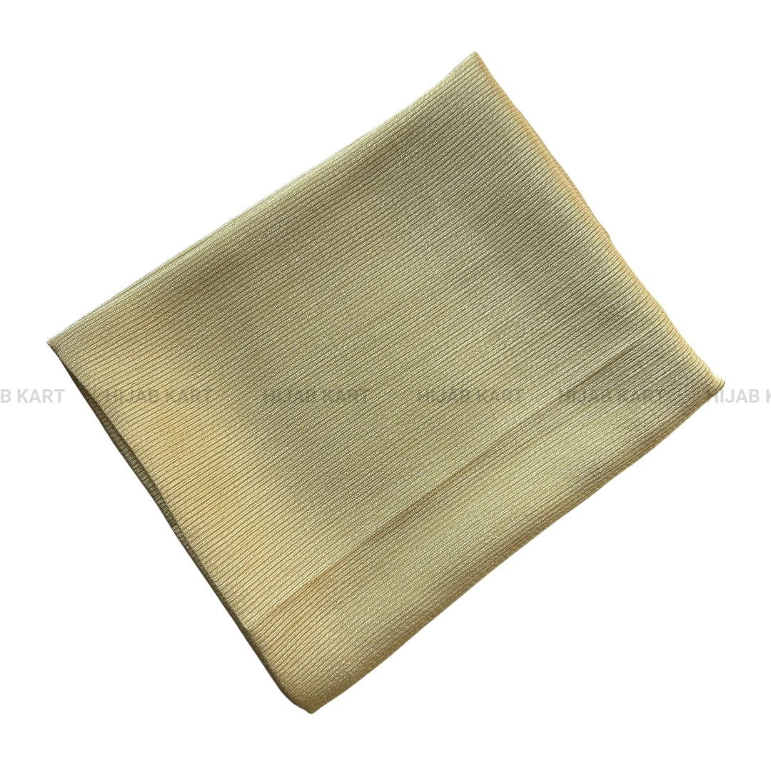 Pale Gold- Ribbed Caramel Satin Hijab
