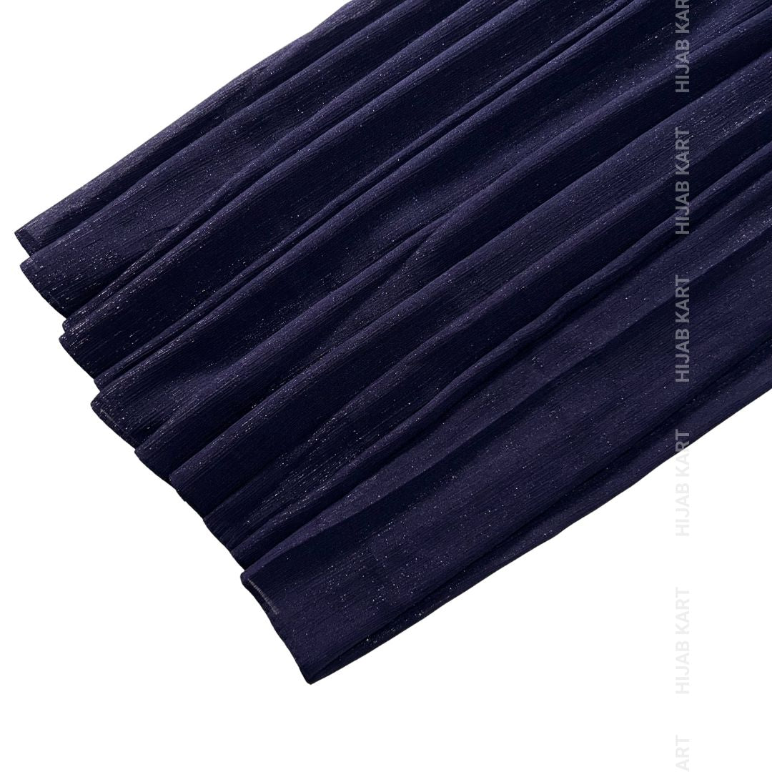 Midnight Blue - Luxe Metallic Shimmer Georgette Hijab