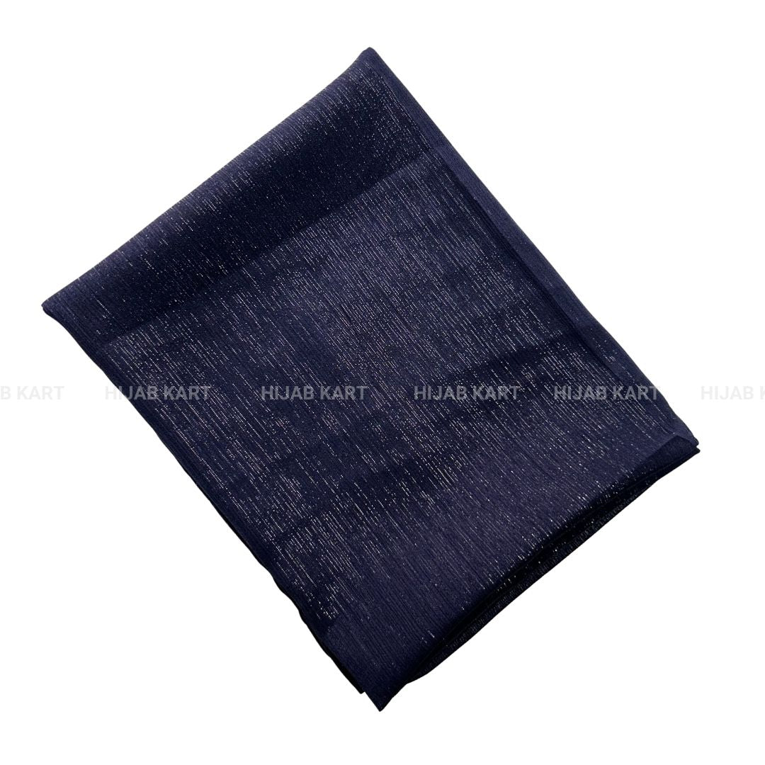 Midnight Blue - Luxe Metallic Shimmer Georgette Hijab