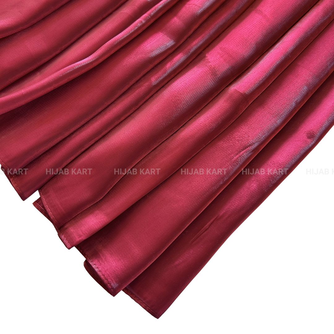 Deep Crimson Red- 3D Organza Hijab