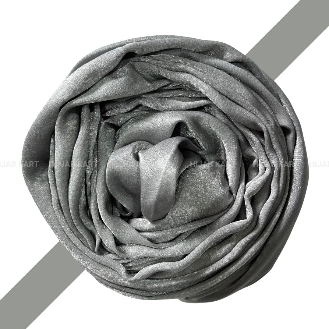 Ash Grey- Velvet Satin Hijab