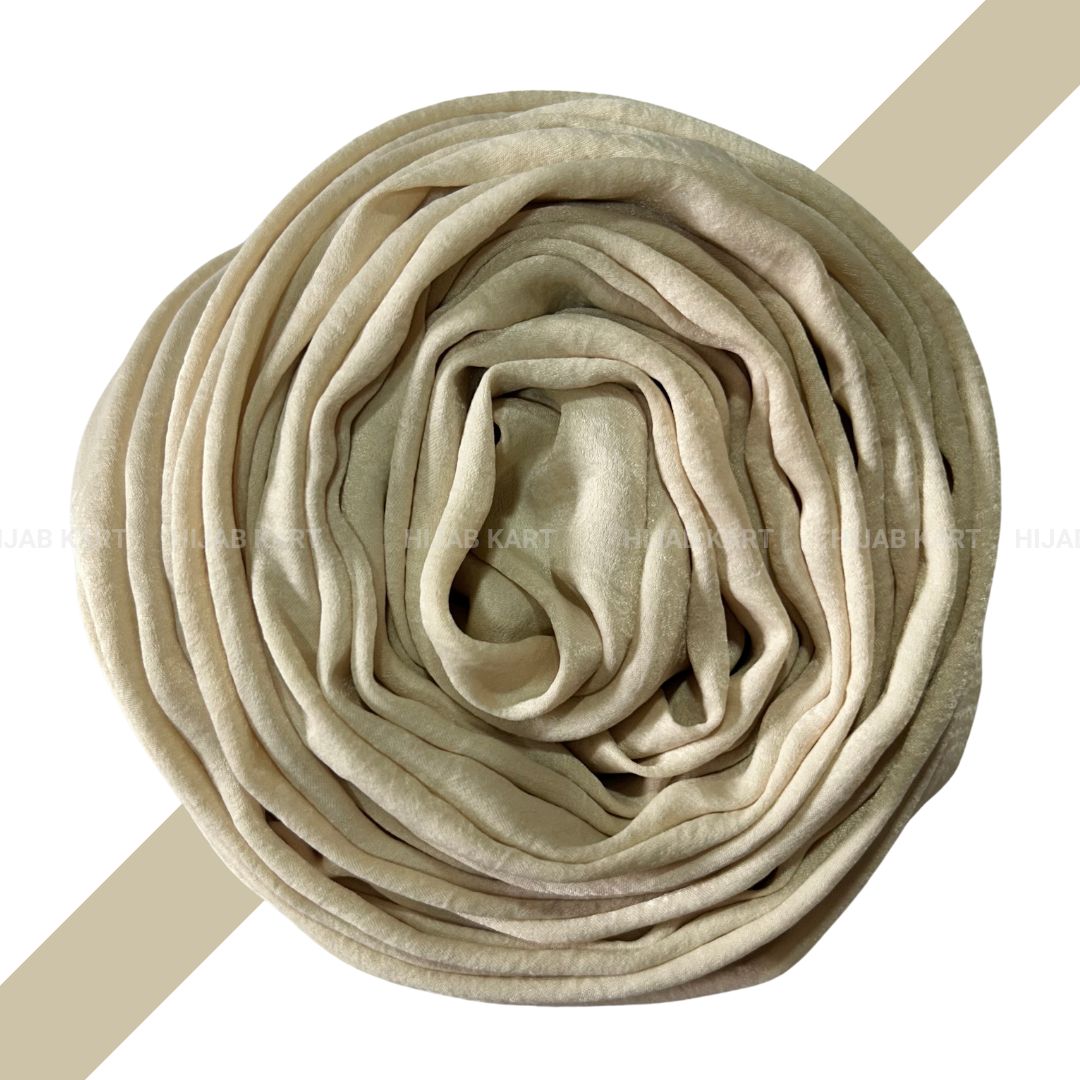 Cream- Velvet Satin Hijab