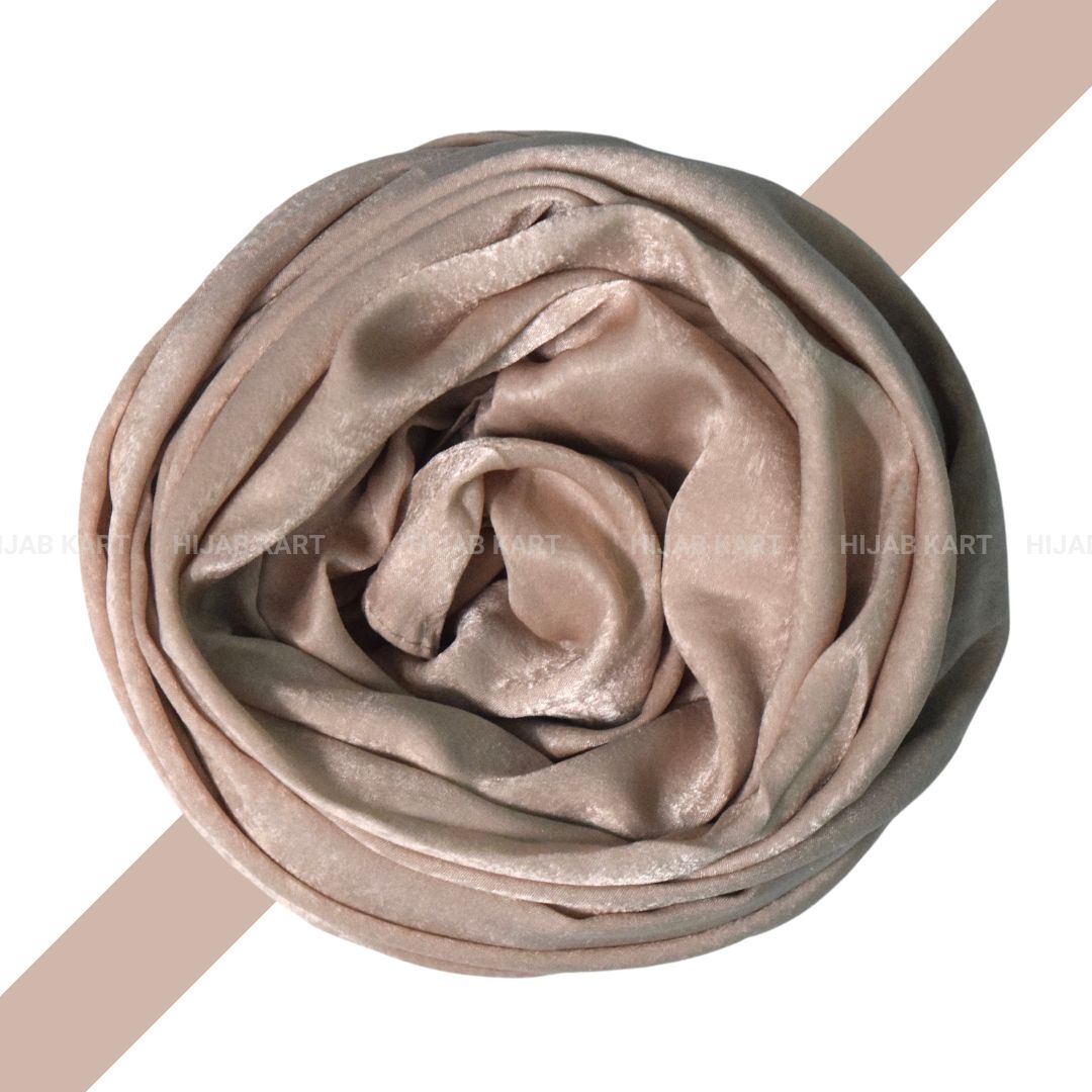 Light Peach- Velvet Satin Hijab