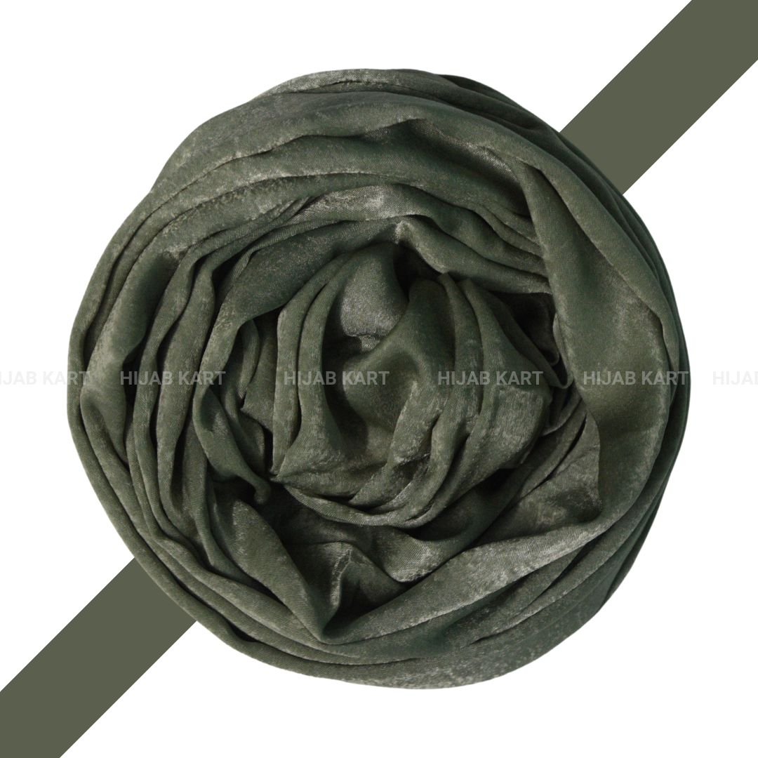 Laurel Green- Velvet Satin Hijab