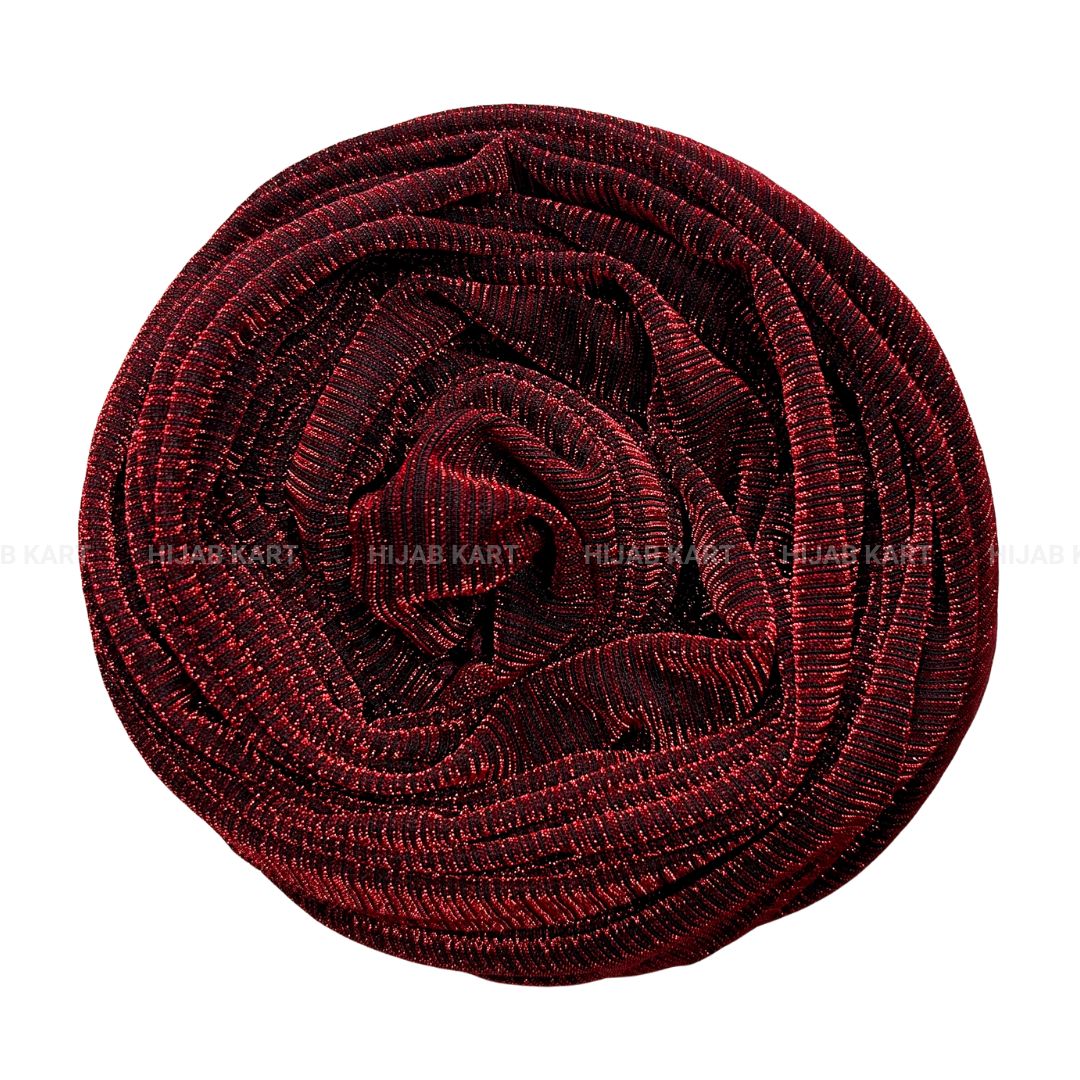 Red- Textured Metallic Shimmer Hijab 2.0