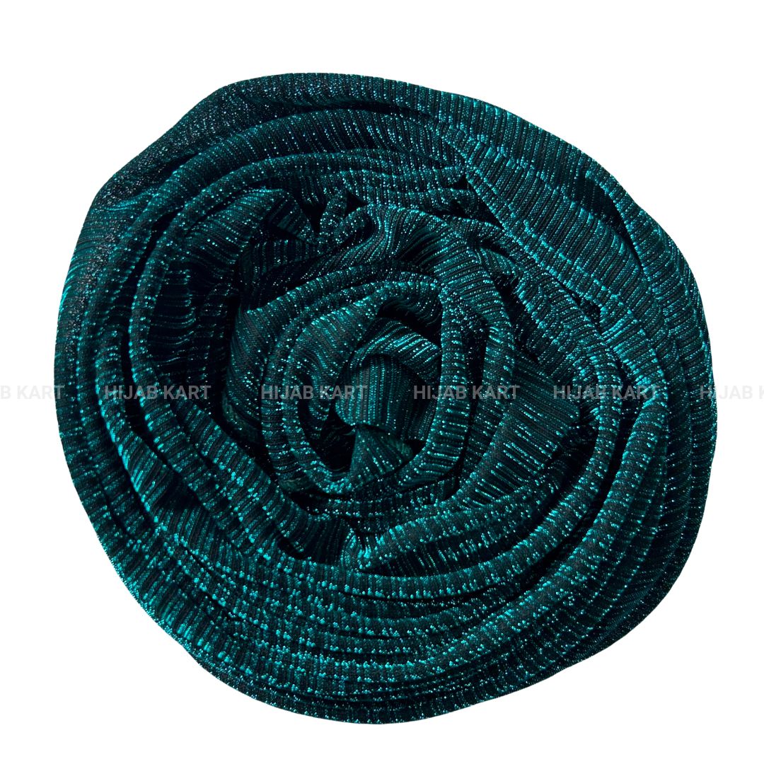 Teal Green- Textured Metallic Shimmer Hijab 2.0