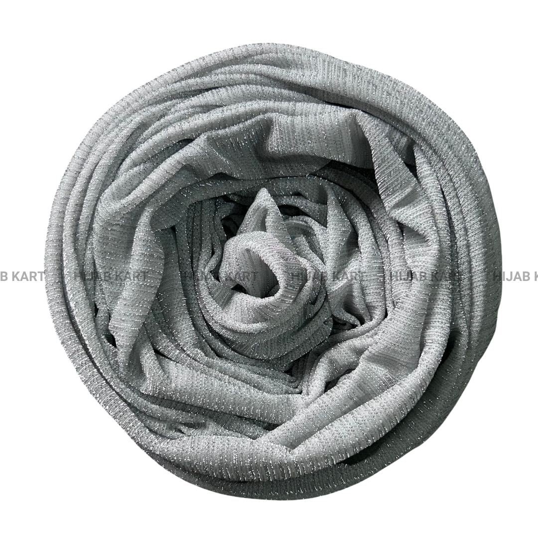 Silver- Textured Metallic Shimmer Hijab 2.0