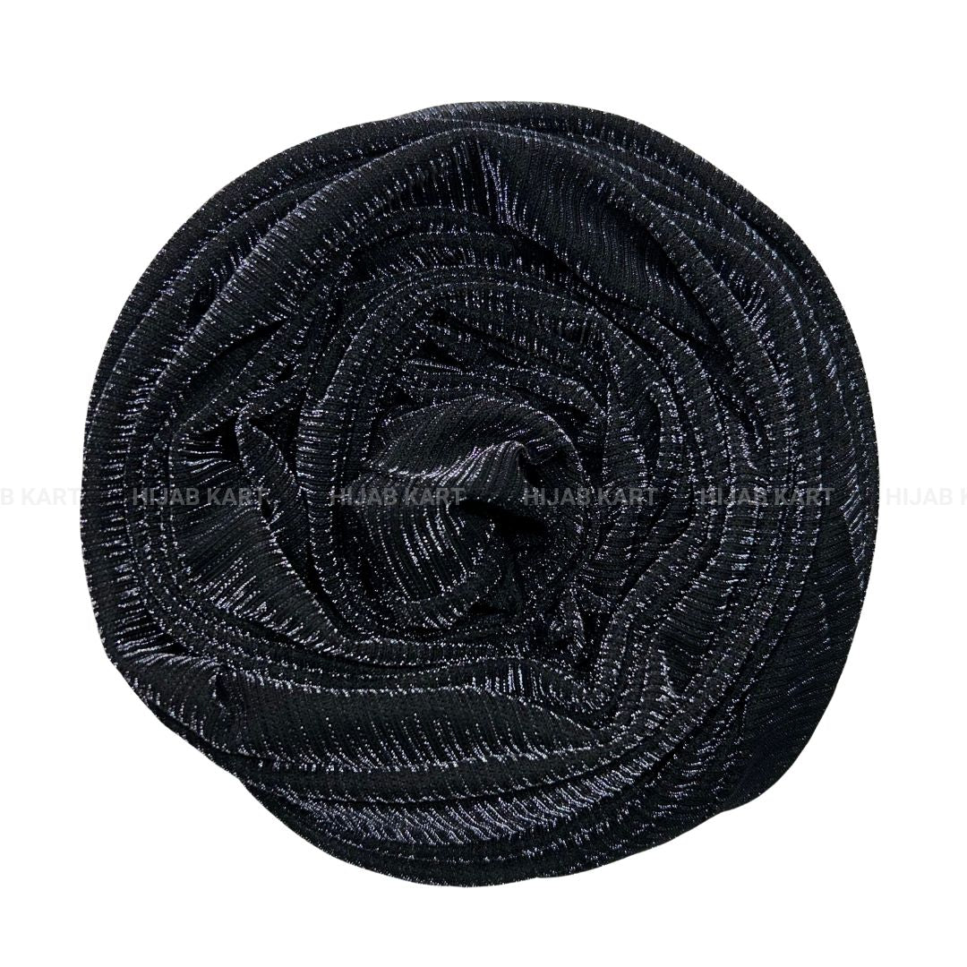 Silver Black- Textured Metallic Shimmer Hijab 2.0