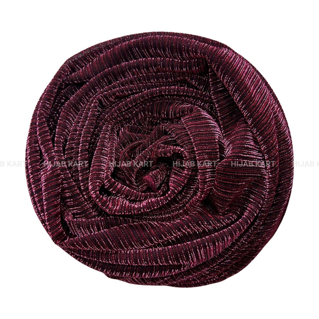 Burgundy- Textured Metallic Shimmer Hijab 2.0