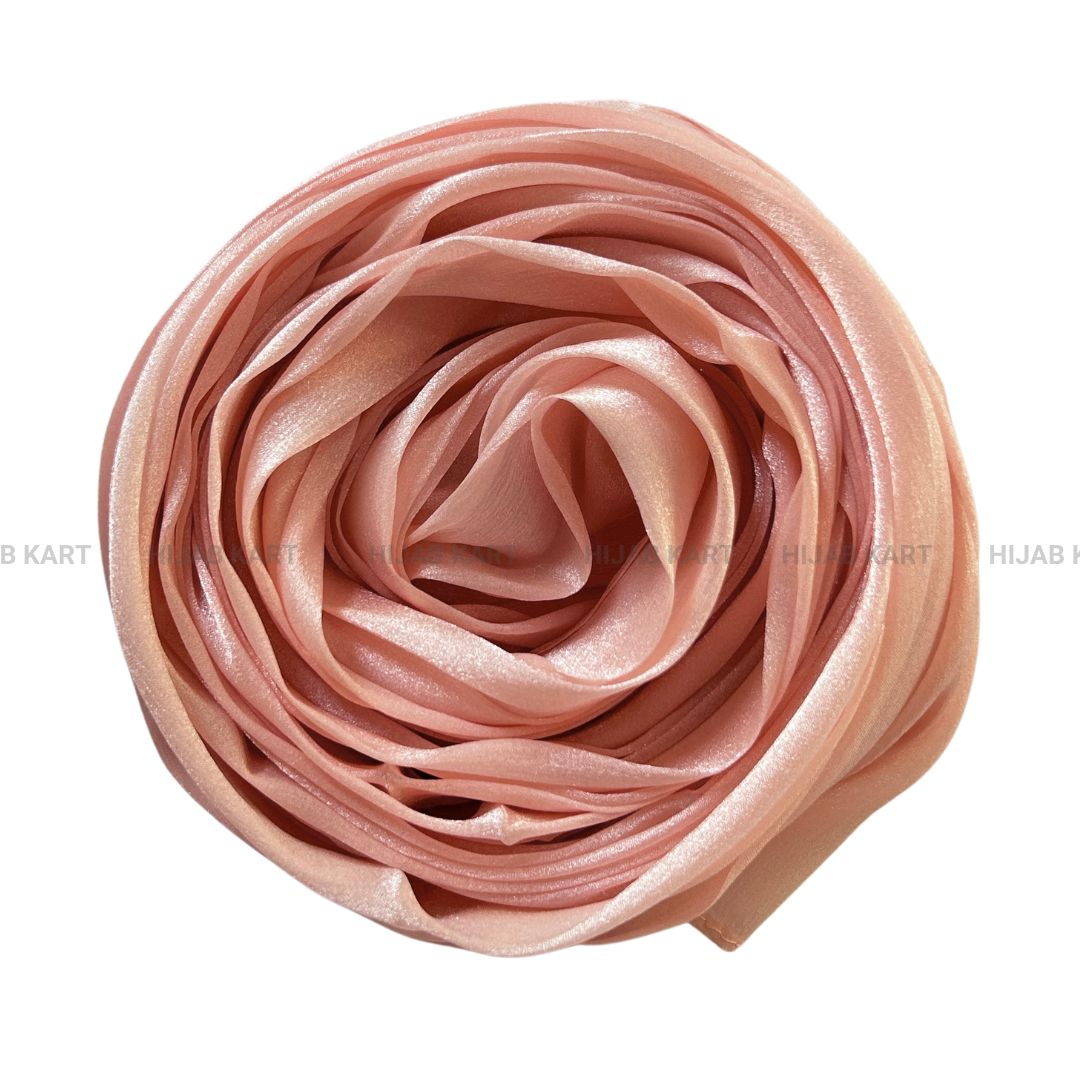 Peach- Organza Shimmer Crepe Hijab