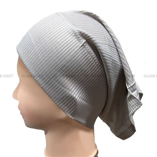 Luxe Ribbed Hijab Undercap- Pearl Grey