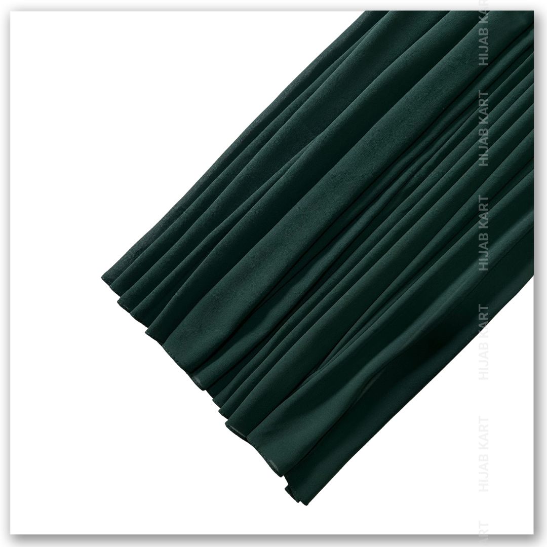Premium Malaysian Georgette Hijab- Forest Green