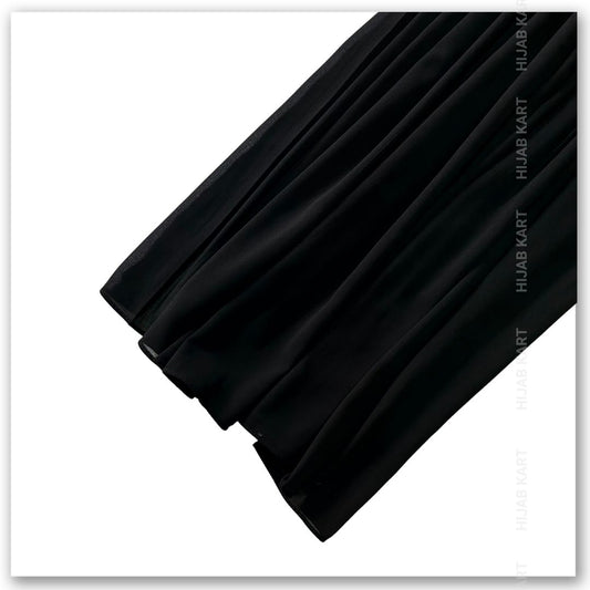 Premium Malaysian Georgette Hijab- Rich Black