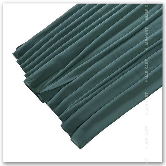 Premium Malaysian Georgette Hijab- Pine Green