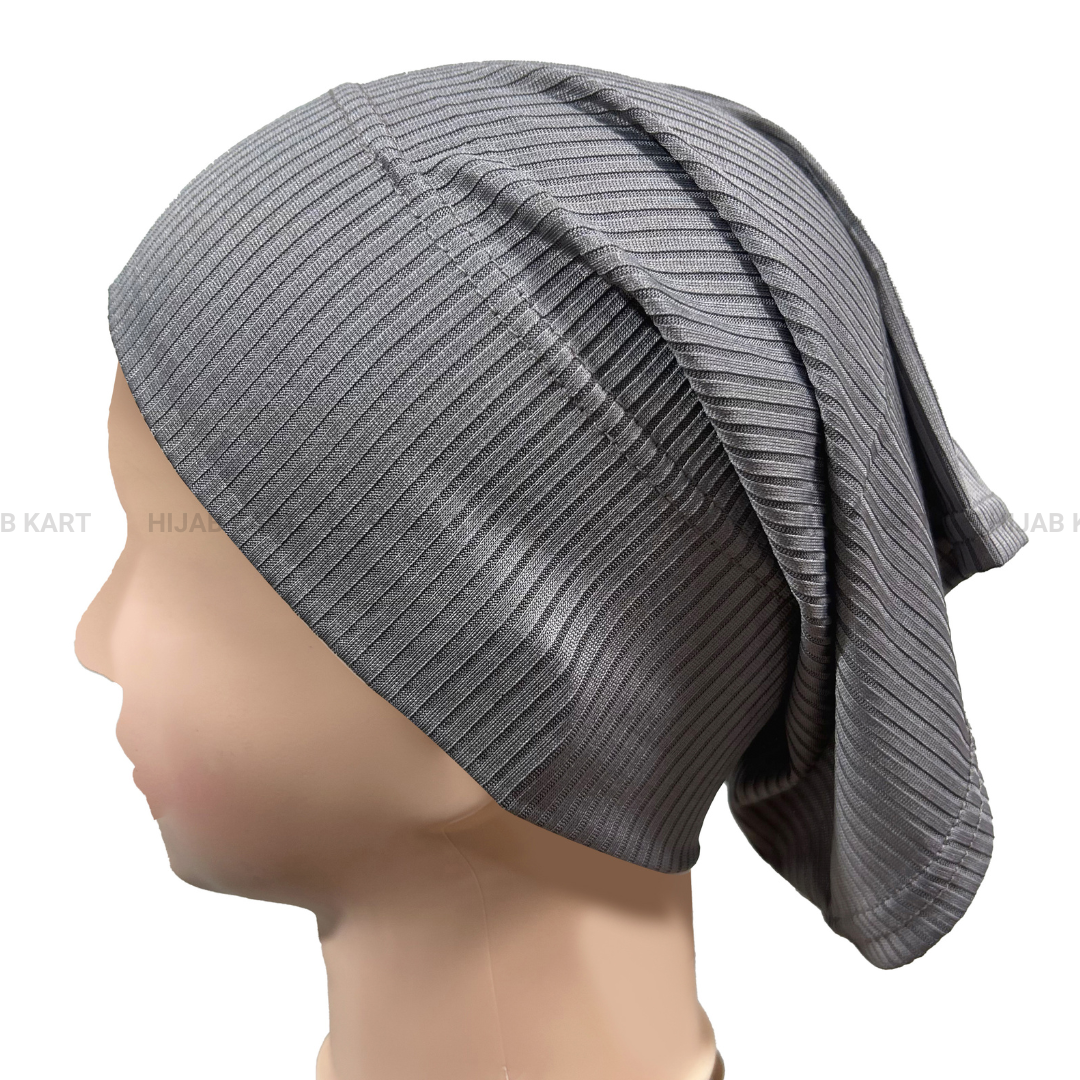 Luxe Ribbed Hijab Undercap- Ash Grey
