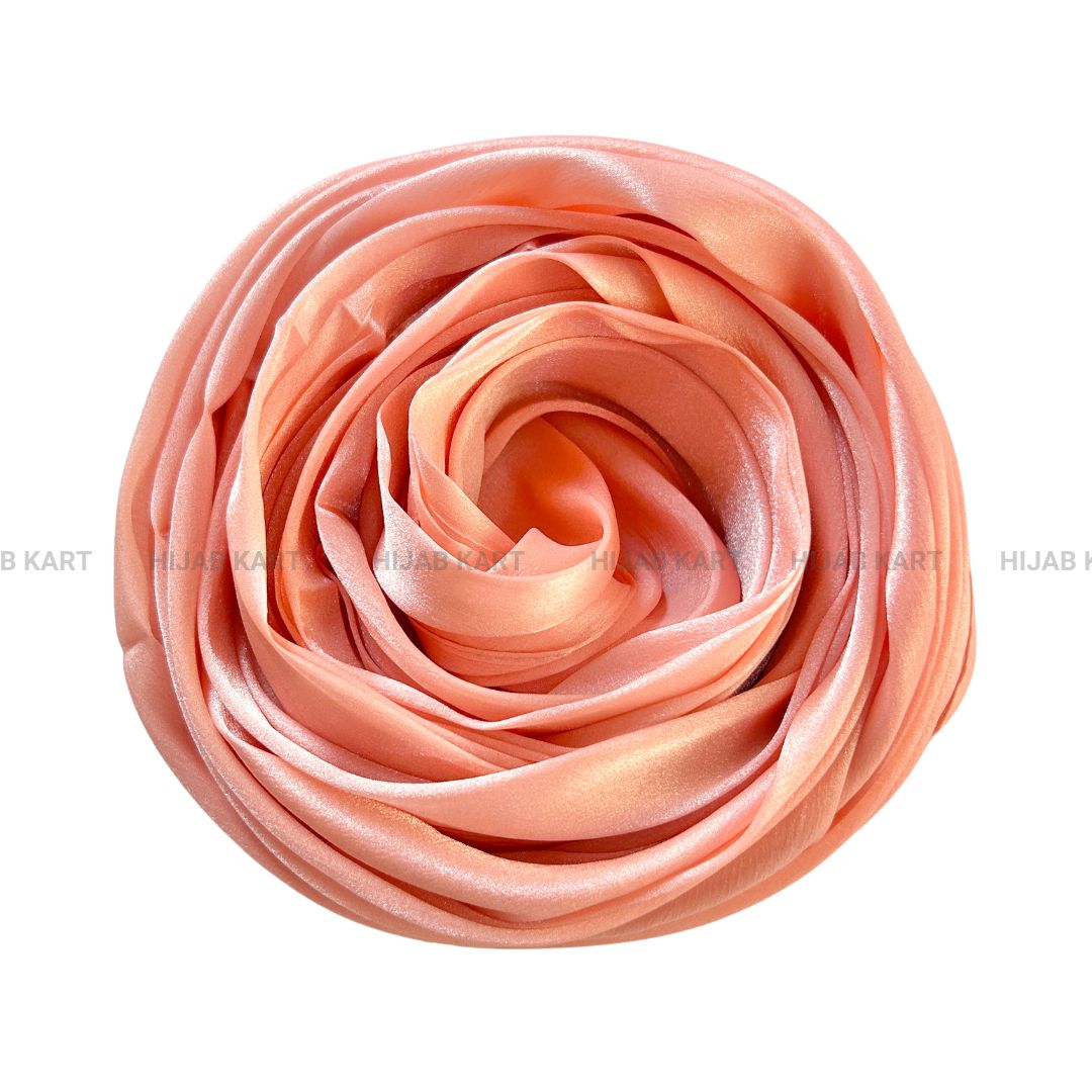 Salmon Peach- Organza Shimmer Crepe Hijab