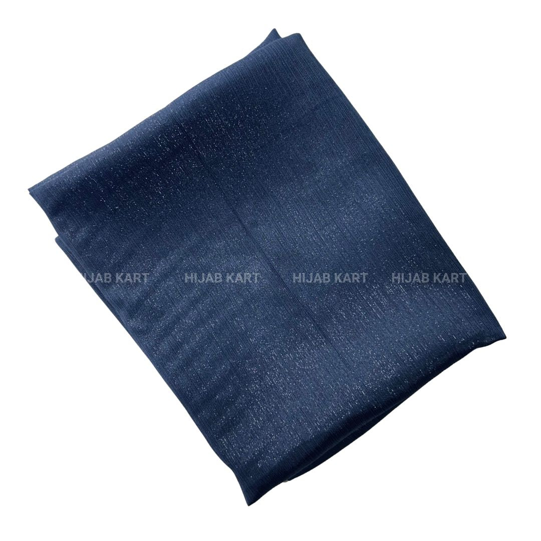 Steel Blue - Luxe Metallic Shimmer Georgette Hijab