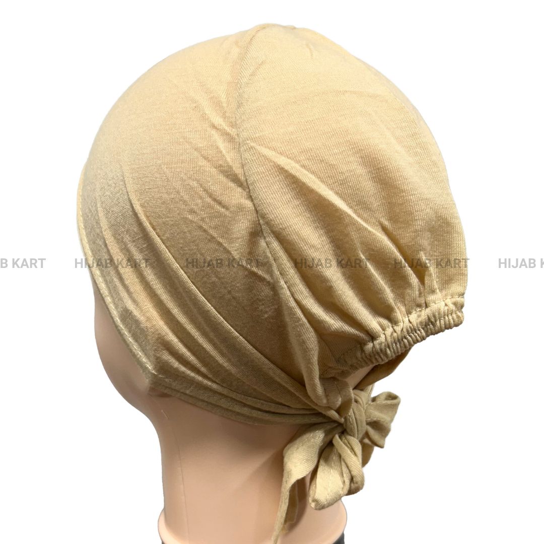 Tie-back Hijab Cap- Sand