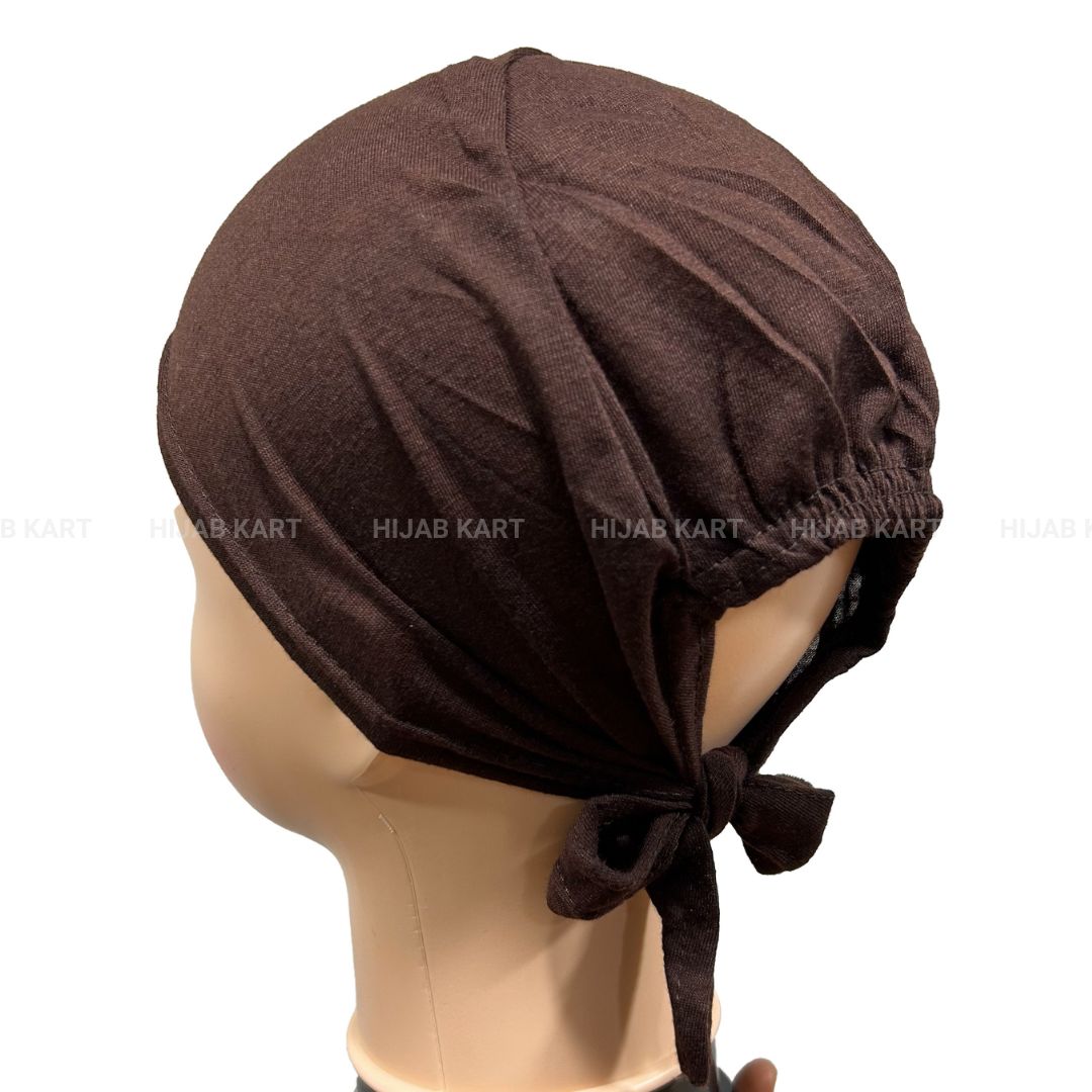 Tie-back Hijab Cap- Chocolate