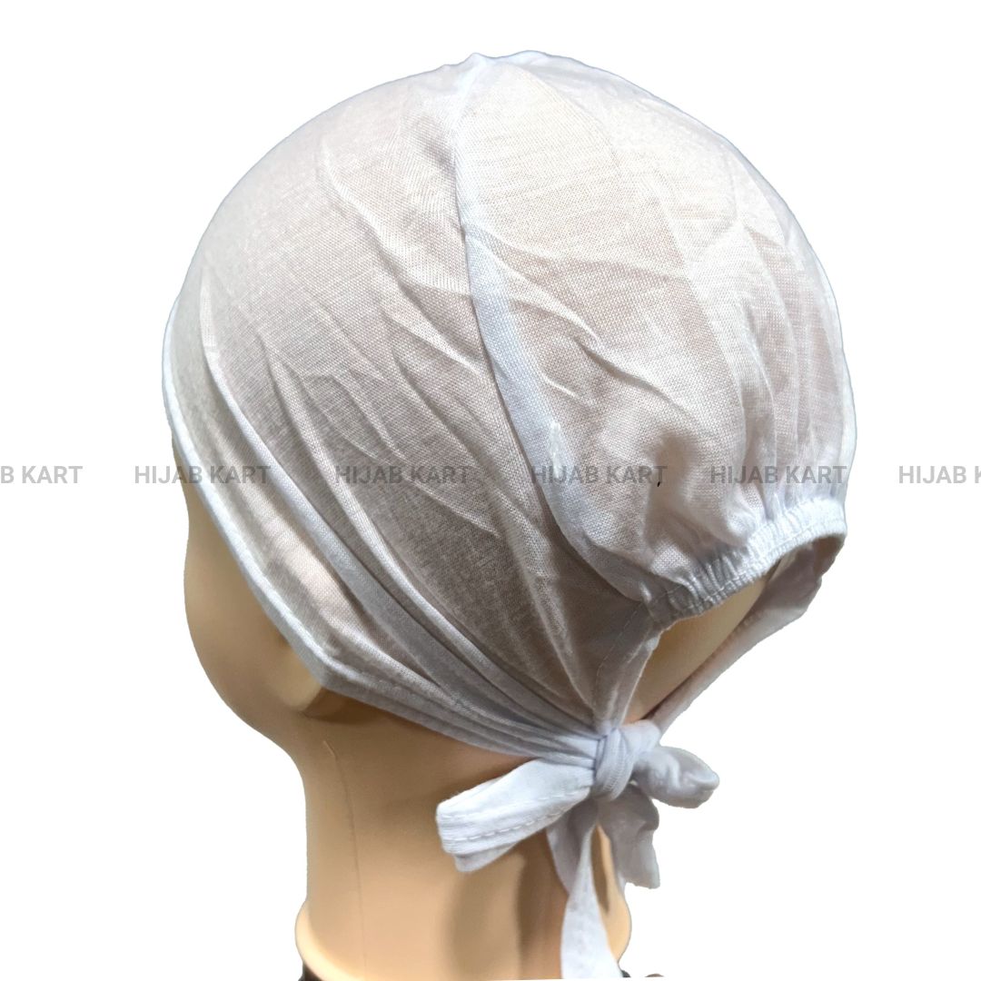 Tie-back Hijab Cap- White