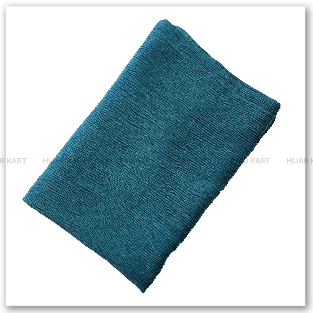 Cotton Crushed Hijab | Cotton Crinkled Hijab | Teal Color Hijab