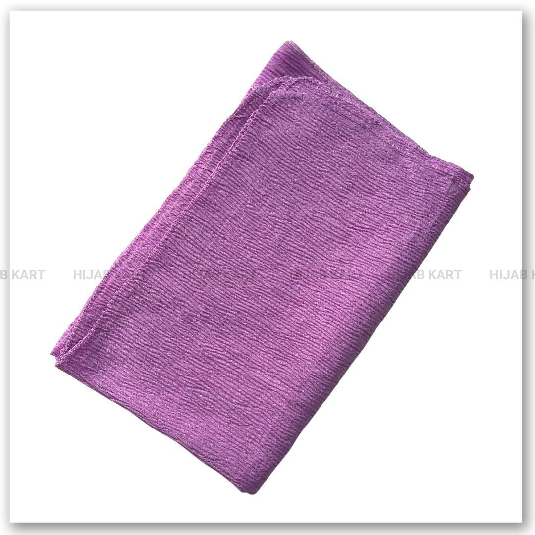 Cotton Crushed Hijab | Cotton Crinkled Hijab | Lavender Color Hijab