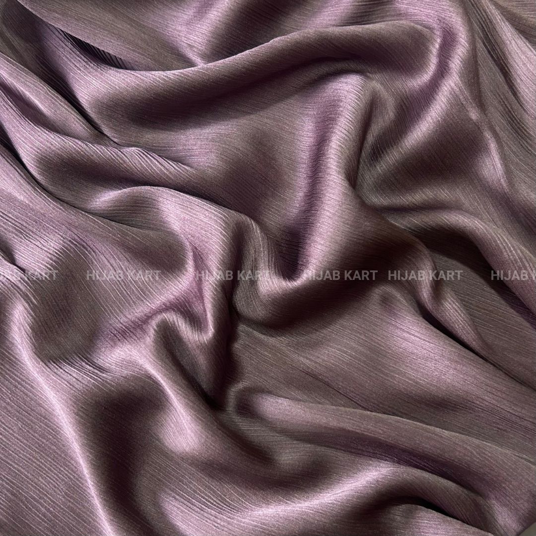 Dusty Plum Color Crepe Satin Hijab | Party Wear Hijab | Wedding Hijab | Eid Hijab