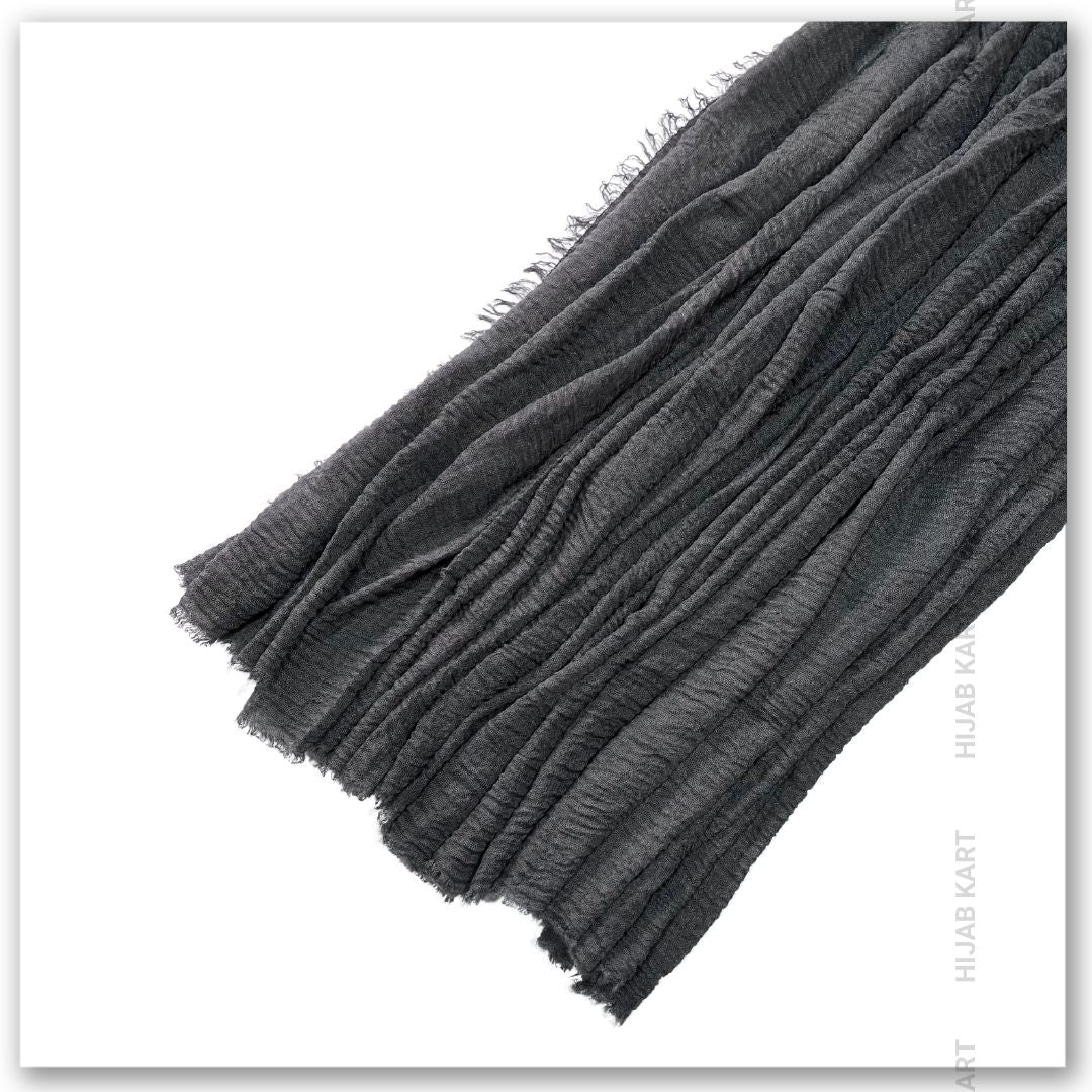Summer Hijab | Cotton Crinkled Hijab | Cotton Hijab in Grey Color
