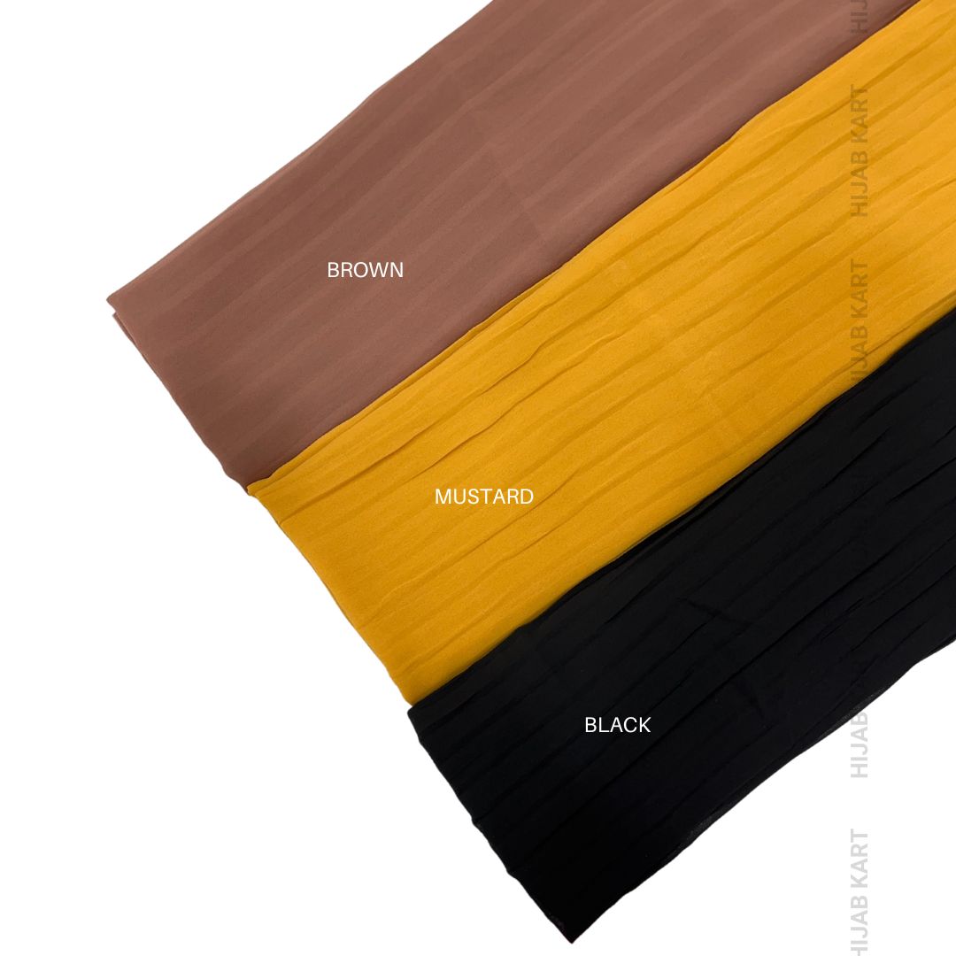 Wide Pleated Georgette Hijab