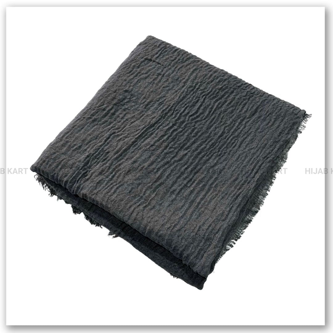 Summer Hijab | Cotton Crinkled Hijab | Cotton Hijab in Grey Color
