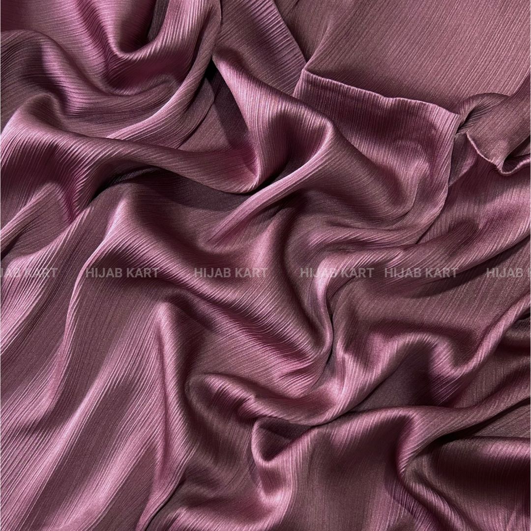 Mauve Color Crepe Satin Hijab | Party Wear Hijab | Wedding Hijab | Eid Hijab