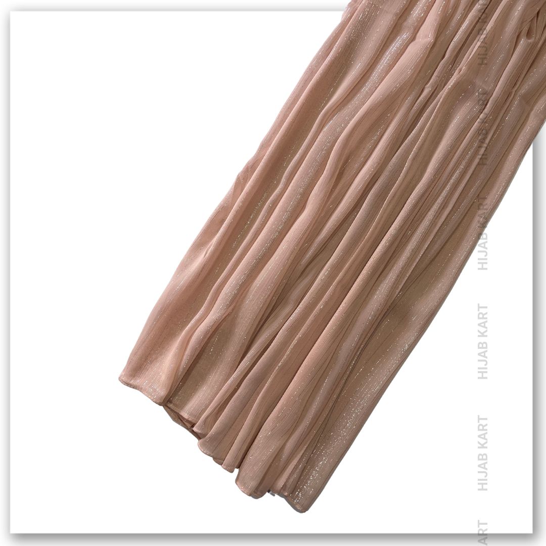 Georgette Shimmer Line Hijab- Blushing Peach