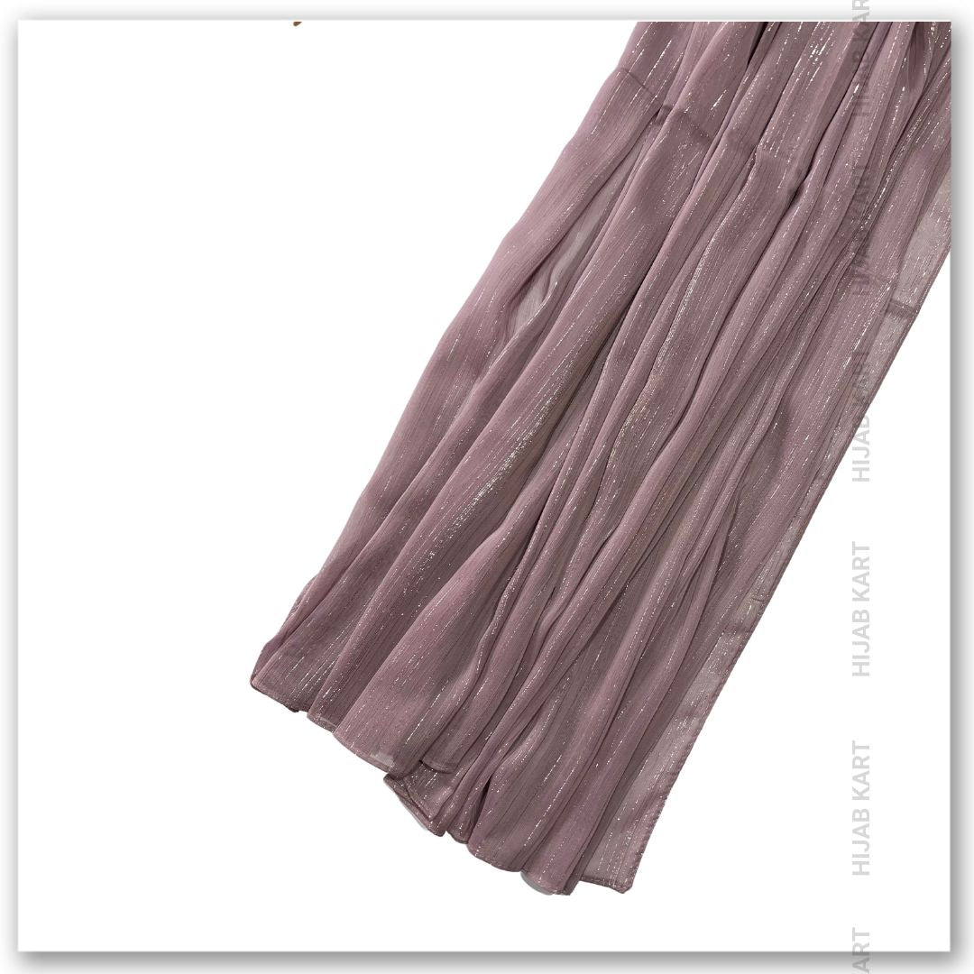 Georgette Shimmer Line Hijab- Mauve